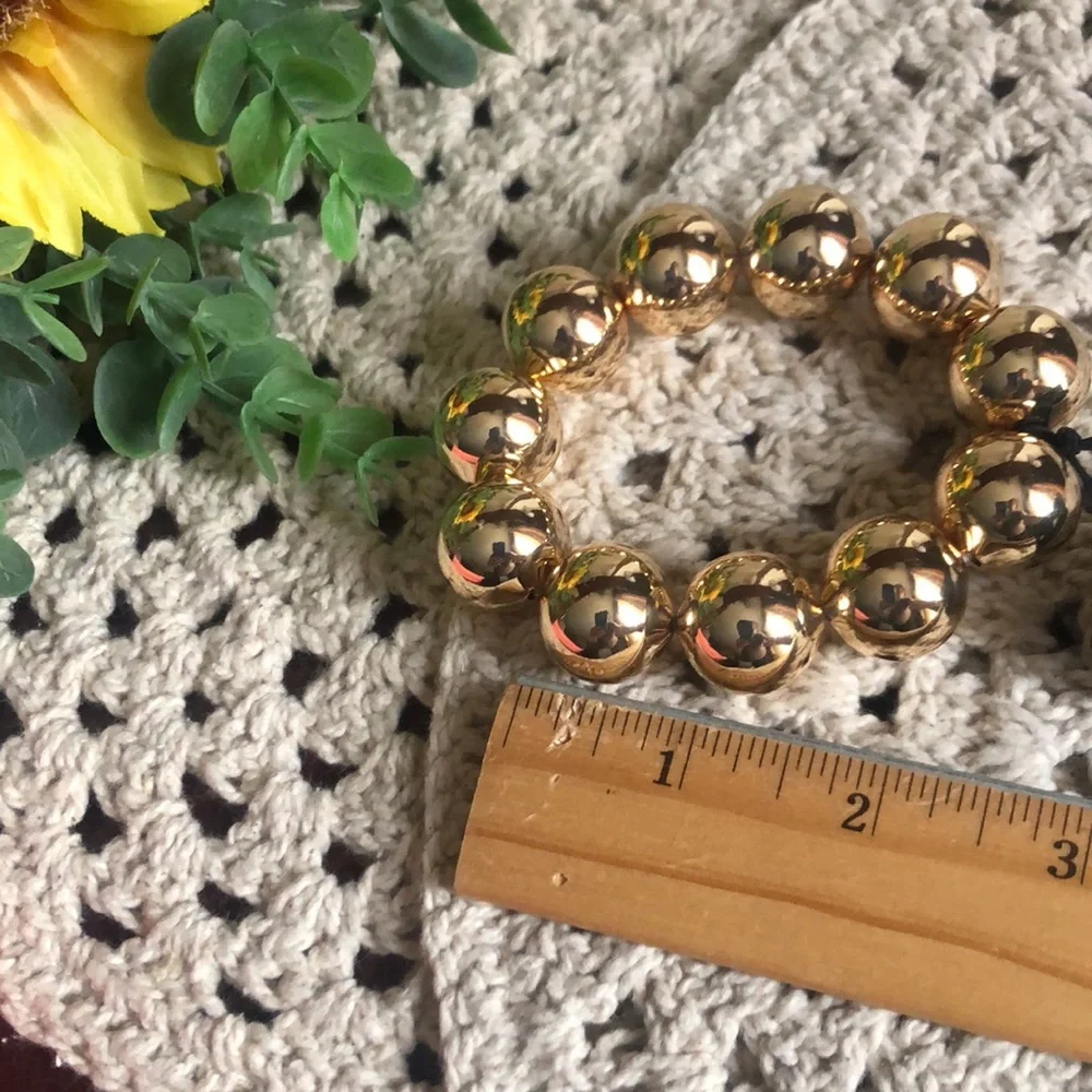 House of Harlow 1960 Gold Beaded Stretch Bracelet